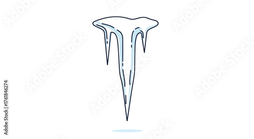 Hand-drawn Cartoon Icicle Illustration Frozen Winter Ice Element.