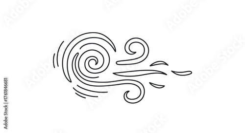 Stylized illustration of swirling wind and gusts.
