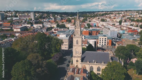Aerial view of St Pauls in Bristol, UK