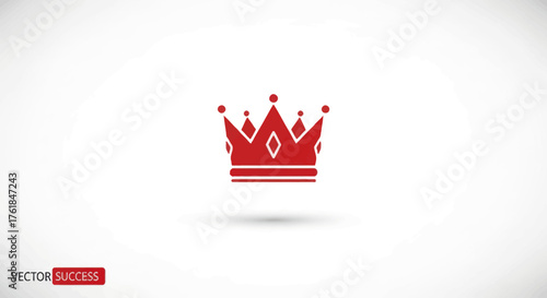 A simple red royal crown icon with pointed tips and diamond-shaped jewels.