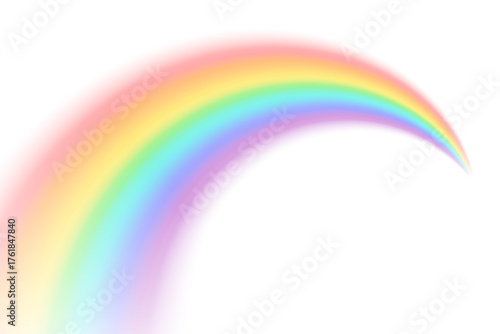 Translucent rainbow receding into the distance. Vector, png