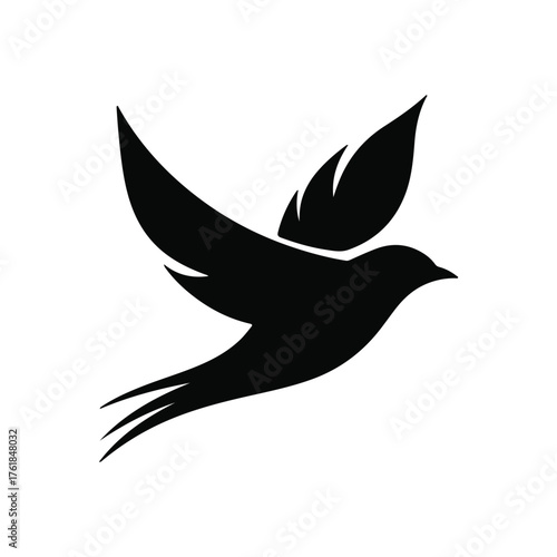 Abstract gradient phoenix logo with fiery wings symbolizing rebirth, power, and freedom on a white background.