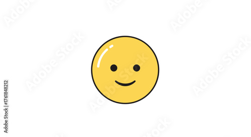 A simple yellow smiley face emoji with black eyes and a curved smile.