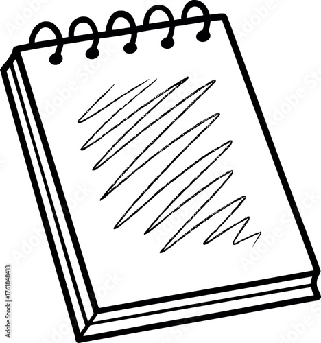 Creative banner advertisement featuring a drawing pad with visible sketch lines