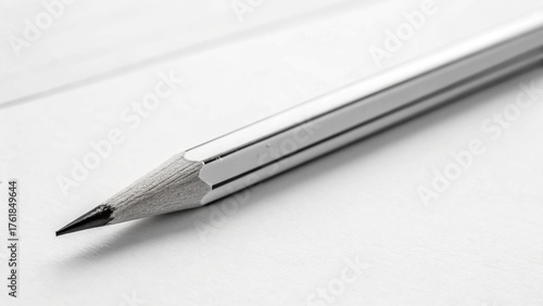 Fountain pen writing a business note on an open blank notebook page in the office