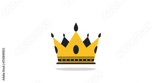 Golden Crown with Black Accents Royalty Symbol.