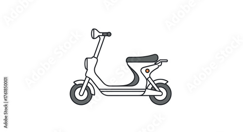 Modern Electric Scooter Illustration with Sleek Design and Minimalist Style.