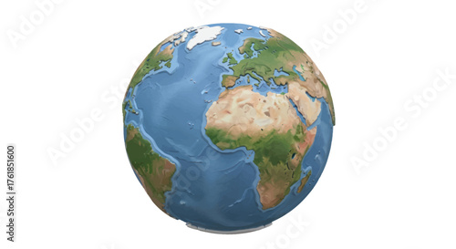 Earth Globe Showing Africa Europe and the Atlantic Ocean.