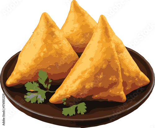 Plate of Golden Samosas