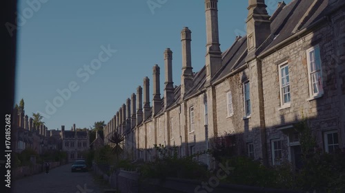 Historic street in city of Wells, UK
