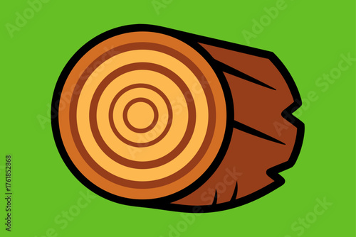 cut log cross section wood background illustration