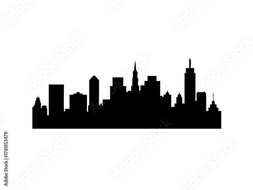 City silhouette vector set. Panorama city background. Skyline urban border 