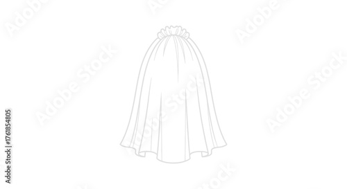 Elegant white wedding veil with delicate pleats and a subtle shimmer.