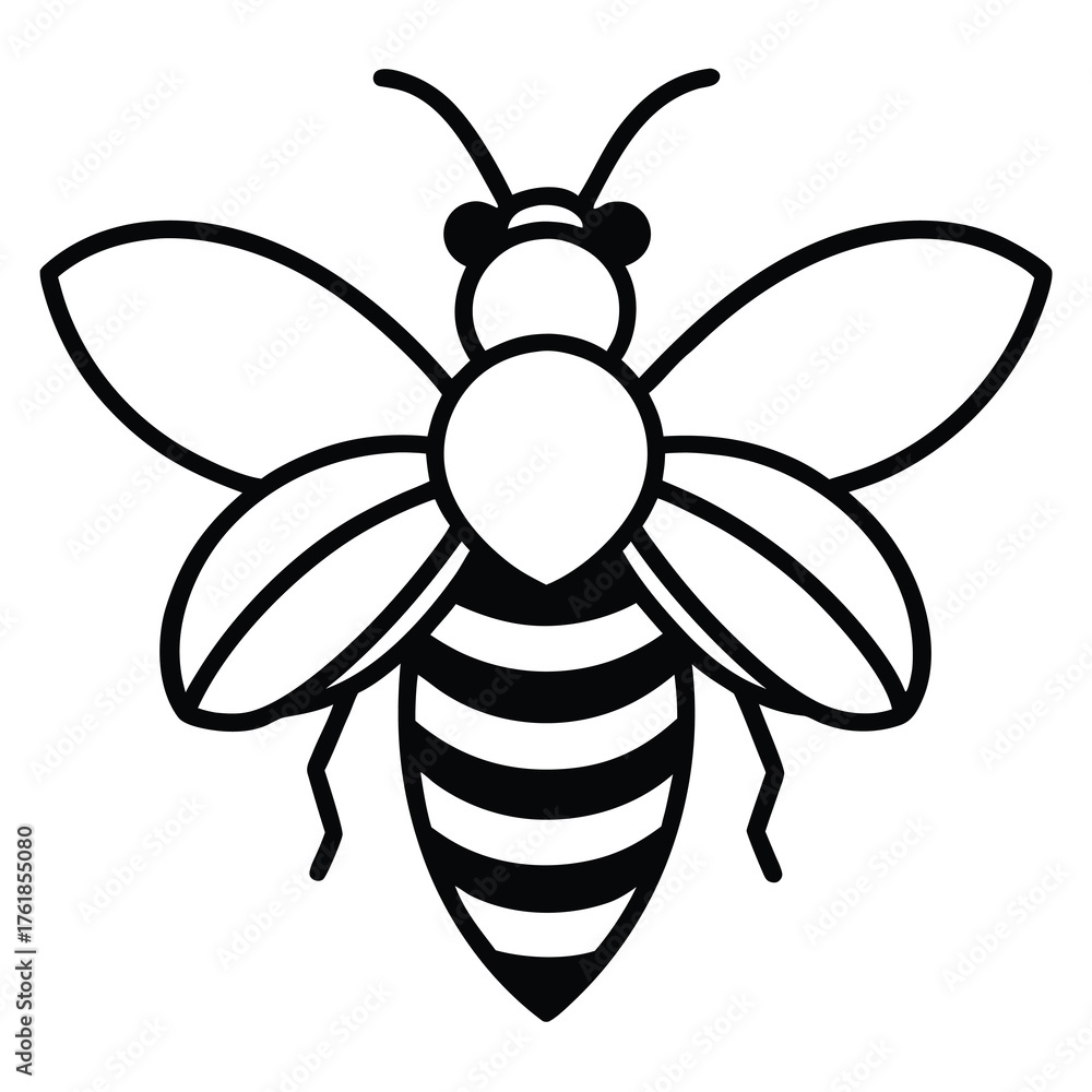 Obraz premium bee silhouette vector art