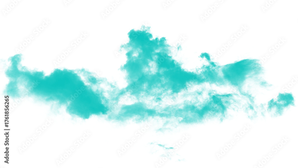 Obraz premium Turquoise cloud isolated on transparent background for your designs