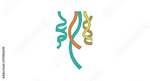 Colorful Swirling Party Streamers Hanging Down.