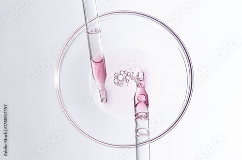 A sample of body cosmetics in a Petri dish.