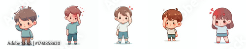 vector of a children with a headache