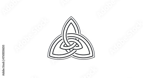 Intricate Celtic Triquetra Knot Symbol Design.