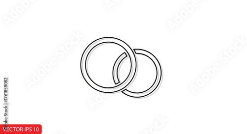 Simple Intertwined Rings Outline Icon Symbol.