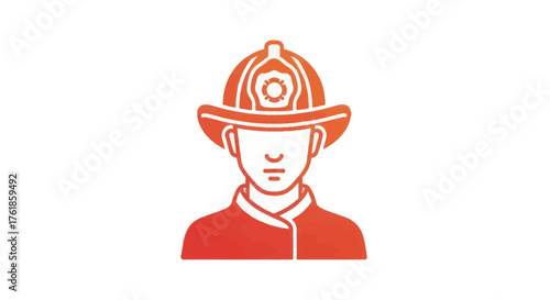 Stylized Icon of a Firefighter in Protective Gear.