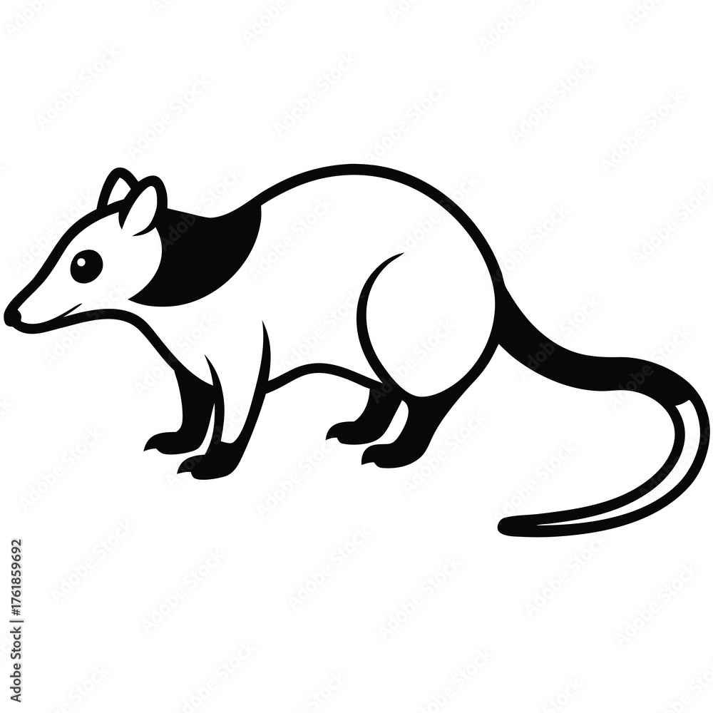 Obraz premium opossum silhouette vector art