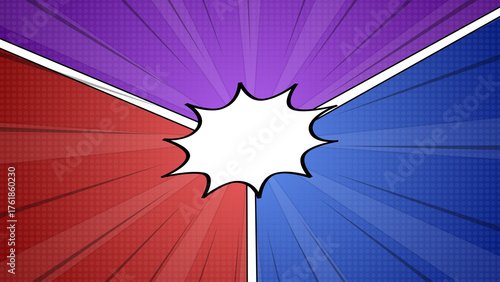 Three-Way Comic Book Style Competition Background Template
