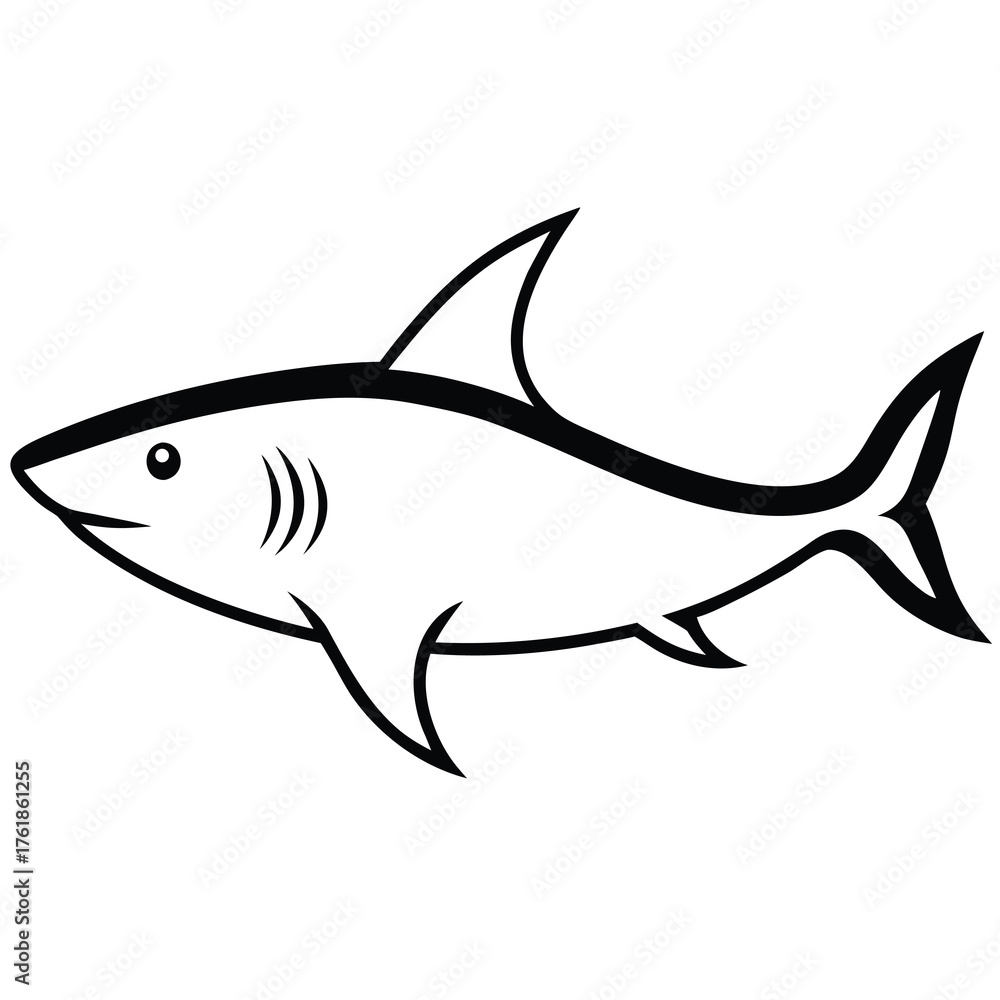 Obraz premium shark silhouette vector art