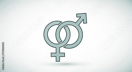 Male and female gender symbol gender equality and relationship concept design for web and print
