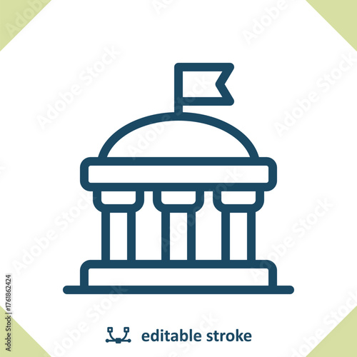 Foto Municipal Building Icon. School, High School, College, University