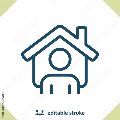 Home Owner Icon. Realtor, Man, House, Home, Real Estate