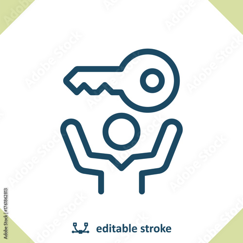 Home Owner Icon. Realtor, Man, Key