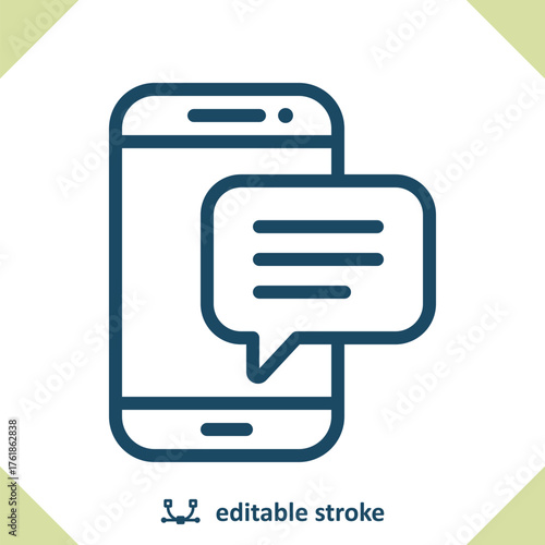 Mobile Phone and Chat Bubble Icon