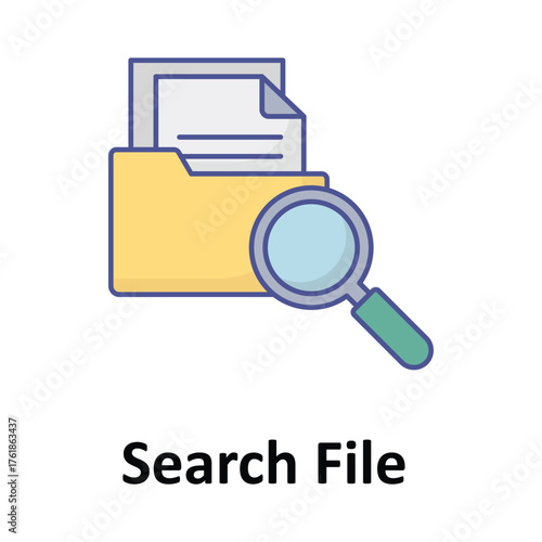 Search File Vector Icon which can easily modify or edit