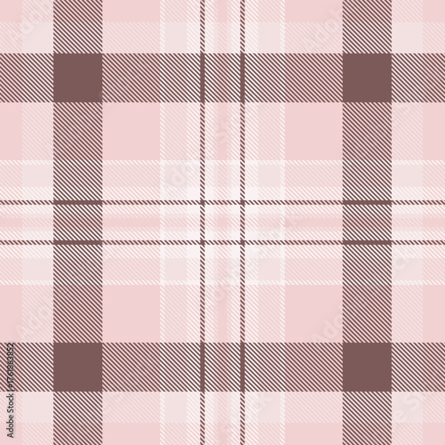 Elegant plaid pattern in shades of pink and brown. Versatile design for backgrounds, textiles, or graphic projects seeking a classic and refined touch.