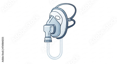 Oxygen mask, used for medical treatment and respiratory support, representing healthcare and emergency care