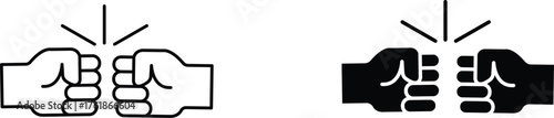 fist bump  icon vector graphic illustration  with white background flat hand made icon fill icon .