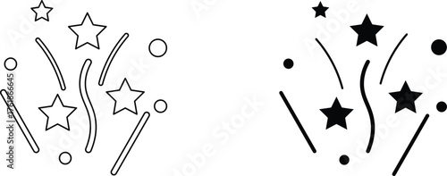 fireworks  icon vector graphic illustration  with white background flat hand made icon fill icon .