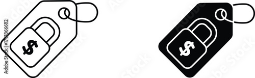 fixed price  icon vector graphic illustration  with white background flat hand made icon fill icon .