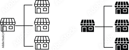 franchise icon vector graphic illustration  with white background flat hand made icon fill icon .