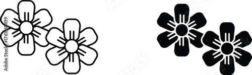 flax flower  icon vector graphic illustration  with white background flat hand made icon fill icon .