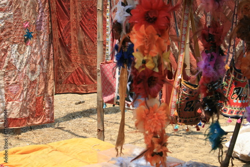 Traditional Indian market with bright colours 