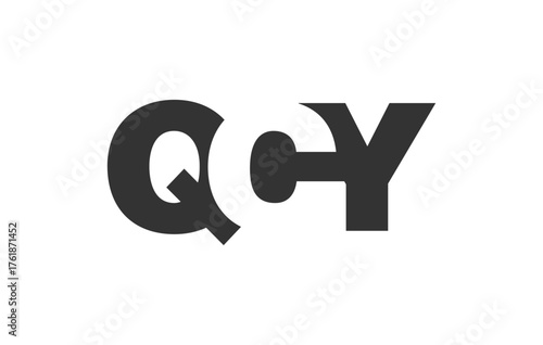 QCY logo design. Initial letter Q C Y bold font style for tech startups, consulting, corporate branding. Creative company name, headlines typography identity, trendy logotype.