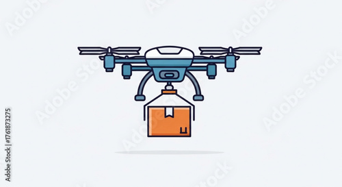 Drone delivery service concept, a modern and efficient way to transport goods quickly and safely