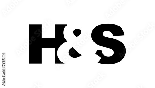 HS logo design in bold style. Black white identity symbol. Modern typography emblem. Corporate branding icon.