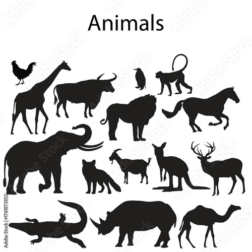 animals icons set