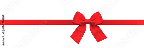 Realistic red bow and ribbon vector