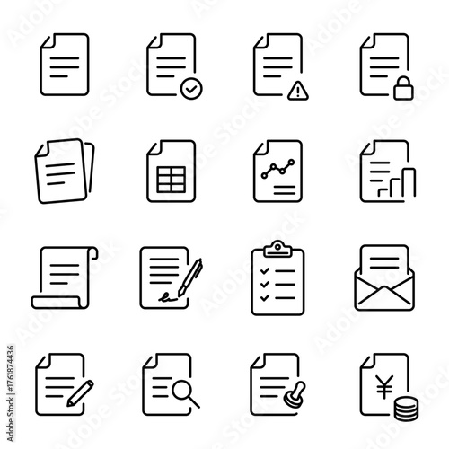 シンプルアイコンセット｜ドキュメント・資料・書類