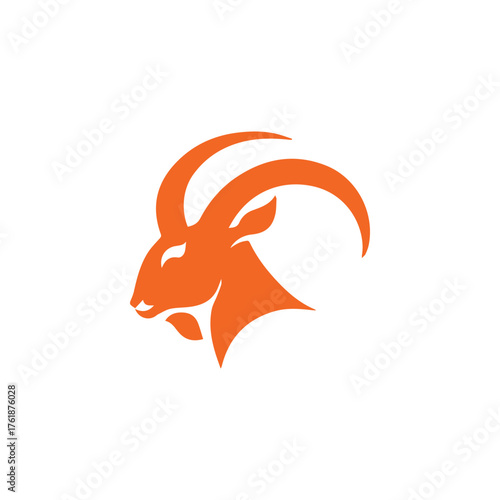 Silhouette style minimal goat t-shirt design featuring clean black vector art of a goat, perfect for farm animal lovers, nature enthusiasts, minimalist fashion fans, outdoor lifestyle apparel, and mod
