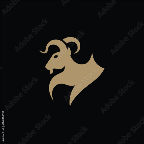 Silhouette style minimal goat t-shirt design featuring clean black vector art of a goat, perfect for farm animal lovers, nature enthusiasts, minimalist fashion fans, outdoor lifestyle apparel, and mod